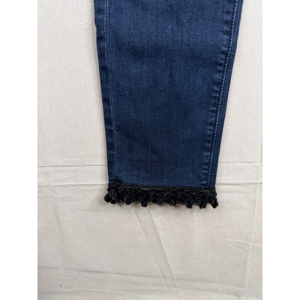Ann Taylor Factory Women's Ankle Jeans Size 4 Blue Lace Hem Blue Denim Skinny - Picture 12 of 12